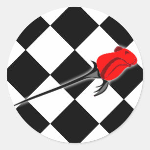 Adesivo Casamento Gótico de Xadrez e Rosas