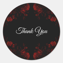 Adesivo Casamento Gótico Elegante Floral Vermelho Profundo