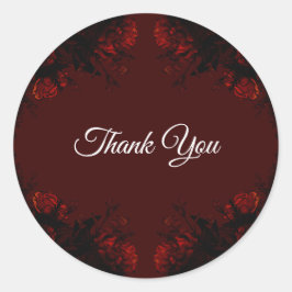 Adesivo Casamento Gótico Elegante Floral Vermelho Profundo