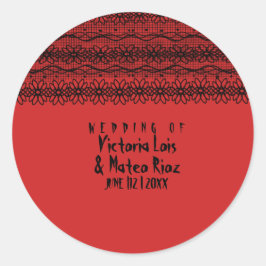 Adesivo Casamento Gótico Lace Red Black