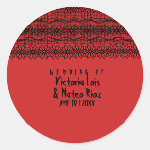 Adesivo Casamento Gótico Lace Red Black