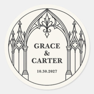 Adesivo Casamento Gótico Medieval Preto e Branco Personali