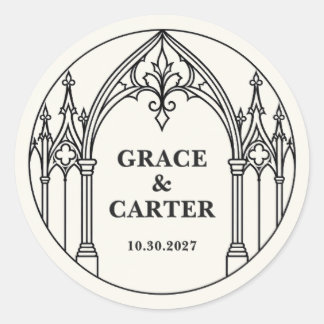 Adesivo Casamento Gótico Medieval Preto e Branco Personali