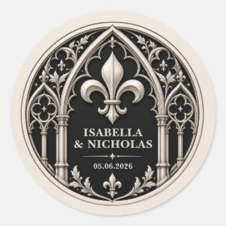 Adesivo Casamento Gótico Personalizado Fleur de Lis