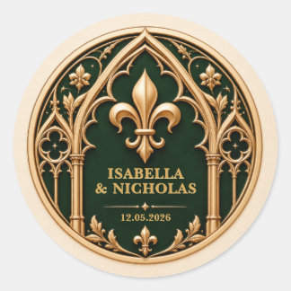 Adesivo Casamento Gótico Personalizado Fleur de Lis