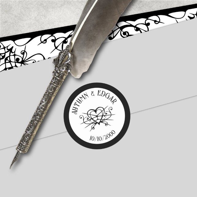 Adesivo Casamento Gótico Preto Branco (Criador carregado)