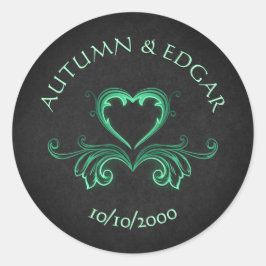 Adesivo Casamento Gótico Preto Verde