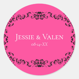 Adesivo Casamento Gótico Quente-Rosa e Negro