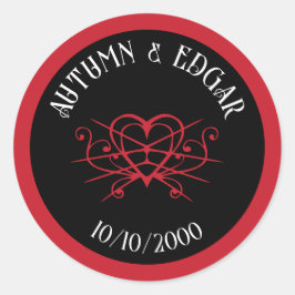 Adesivo Casamento Gótico Vermelho Preto