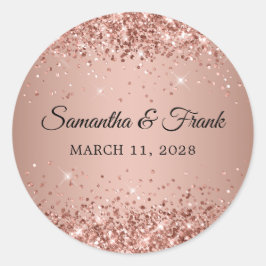 Adesivo Casamento Gradiente Rosa Dourado Brilhante