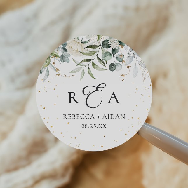 Adesivo Casamento Greenery Floral Watercolor (Criador carregado)