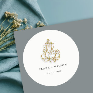 Adesivo Casamento Indiano Dourado Ganesh com Clássica Chic