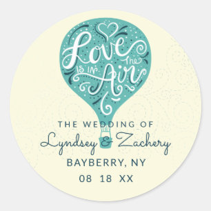 Adesivo Casamento indicado por letras do balão de ar