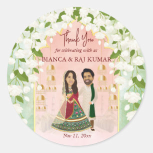 Adesivo Casamento índio Sangeet mehndi personalizado