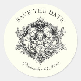 Adesivo Casamento Judaico Elegante de Ivory Santa Família