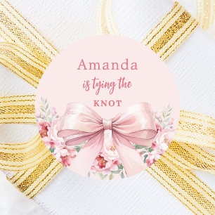 Adesivo Casamento laço rosa floral Chá de Noiva