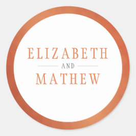 Adesivo Casamento Laranja de Cobre Branco Moderno