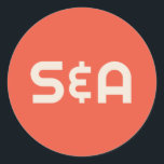 Adesivo Casamento Laranja Negrito e Amarelo Retro Monogram<br><div class="desc">Aproveite esta elegância retrógrada moderna com esta divertida design brilhante com fontes clássicas e uma bela paleta de cores.</div>