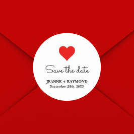 Adesivo Casamento Limpo do Coração Vermelho Elegante Salve