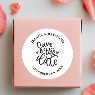 Adesivo Casamento limpo elegante personalizado Salve a dat