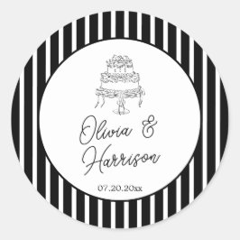 Adesivo Casamento Listrado Preto e Branco