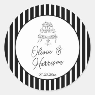 Adesivo Casamento Listrado Preto e Branco