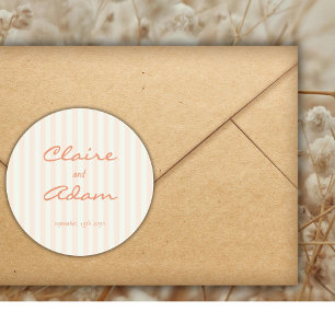 Adesivo Casamento Listras de Pêssego Minimalista Vintage R