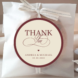 Adesivo Casamento Luxuoso Marfim e Borgonha Agradecimento 