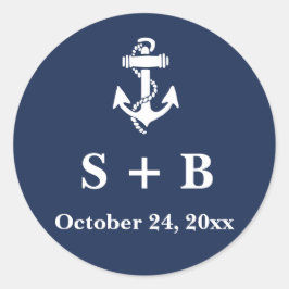 Adesivo Casamento marinho Azul Anchor Náutico Praia Oceâni