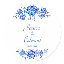 Casamento marinho Blue Floral Garland