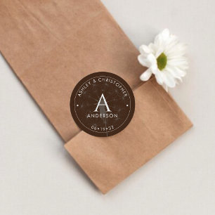 Adesivo Casamento Marrom moderno elegante