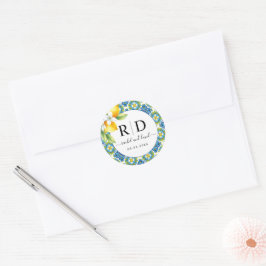 Adesivo Casamento mediterrânico de azulejos e limões