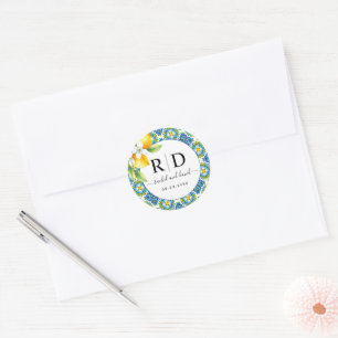 Adesivo Casamento mediterrânico de azulejos e limões