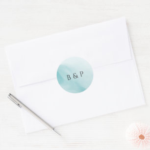 Adesivo Casamento Minimalista Abstrato em Verde Azul Moder