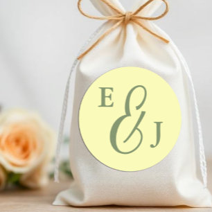 Adesivo Casamento Minimalista Amarelo Manteiga e Sage