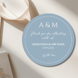 Adesivo Casamento minimalista azul moderno empoeirado
