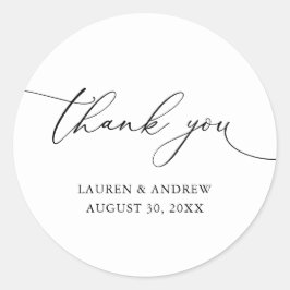 Adesivo Casamento Minimalista Branco e Negro Obrigado