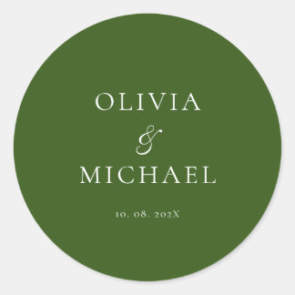 Adesivo Casamento Minimalista Chic Script Floresta Verde
