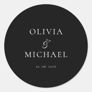 Adesivo Casamento Minimalista Chic Script Preto