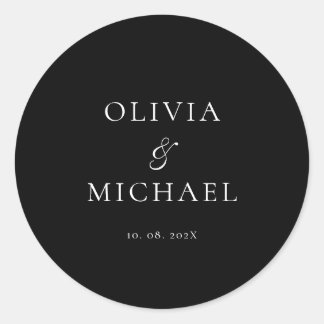 Adesivo Casamento Minimalista Chic Script Preto