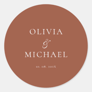Adesivo Casamento Minimalista Chic Script Terracota