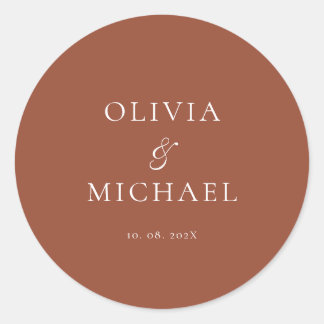 Adesivo Casamento Minimalista Chic Script Terracota