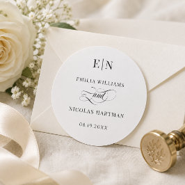 Adesivo Casamento Minimalista Clássico Preto e Branco