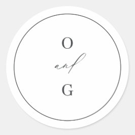 Adesivo Casamento minimalista de monogramas modernos Elega