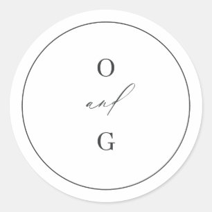 Adesivo Casamento minimalista de monogramas modernos Elega