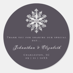 Adesivo Casamento Minimalista em Floco de Neve   Favor de 