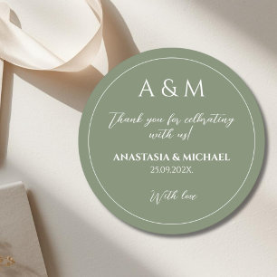 Adesivo Casamento minimalista em verde sálvia moderno