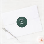 Adesivo Casamento Minimalista Emerald Verde<br><div class="desc">Personalize facilmente substituindo cada informação. Verifique a visualização antes de adicionar ao carrinho. Exibir o link de coleção nesta página para ver todos os itens correspondentes neste design</div>