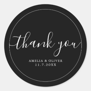 Adesivo Casamento Minimalista Moderno Atemporal   Obrigado