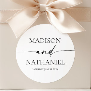 Adesivo Casamento Minimalista Moderno Elegante Branco Pret